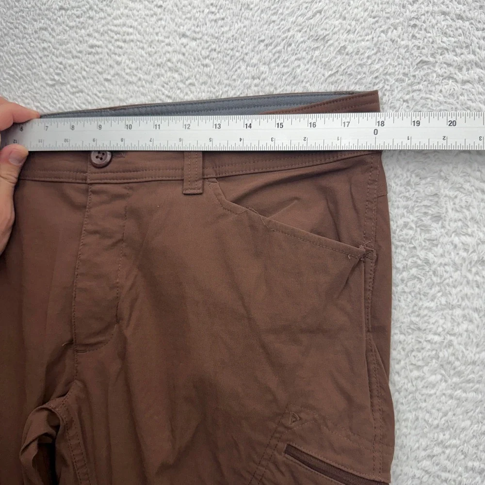 Eddie Bauer First Ascent Guide Pro Pants Mens 35x32 Brown Hiking Stretch Cargo